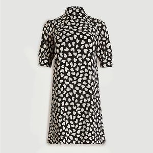 Ann Taylor Heart Mock Neck Shift Dress